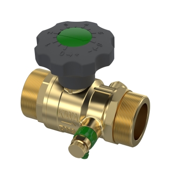 28025400000 Raminex Kogelkraan + aftapper 1.1/2"" (2x bu.dr) (messing, DN40, groen