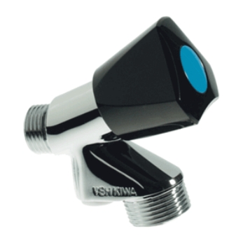 VH302637500000 VSH beluchterkraan 1/2" x 3/4" met zwarte knop + keerklep