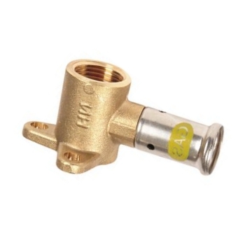 81028820116 Henco Gas Muurplaat Kort 16x1/2 (bi.dr. H=35, messing)