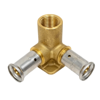 Henco Muurplaat Doorstroom (messing)