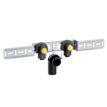 Geberit PushFit Muurplaat (duo, afvoerbeugel, messing)