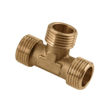 Messing Draad T-stuk (3x bu.dr.)