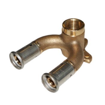 81028820154 Henco Doorstr. Muurplaat 'U' 16x1/2x16 (messing, pers x bi.dr. H=40)